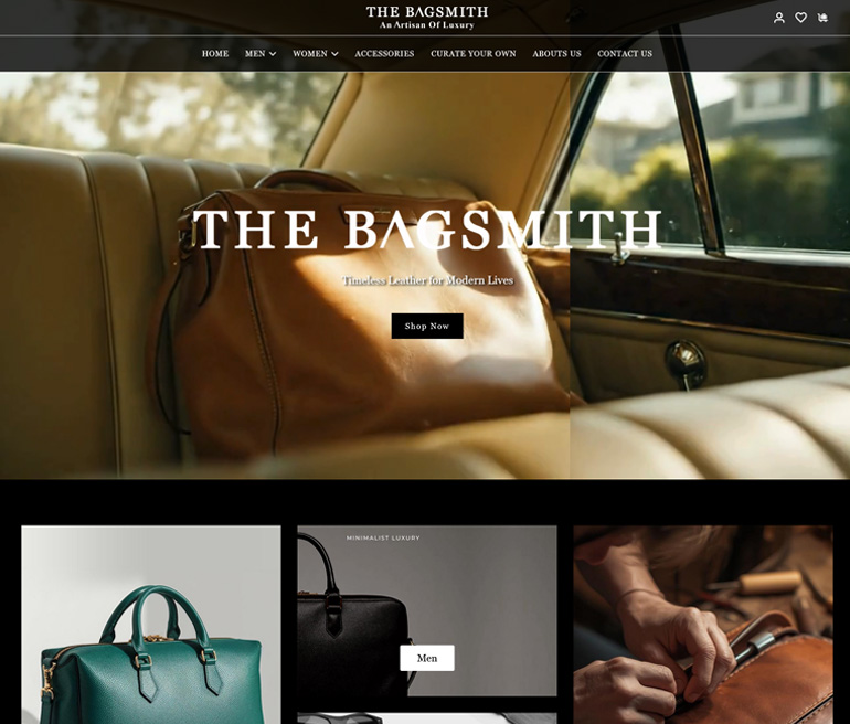 The Bagsmith website snapshot